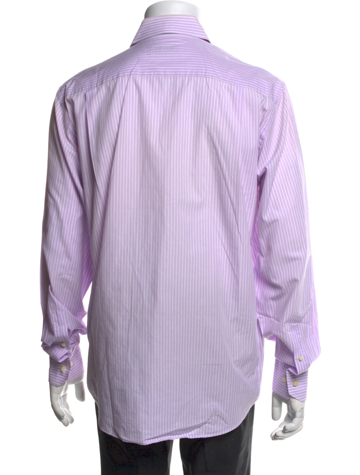Yves Saint Laurent Striped Long Sleeve Dress Shirt