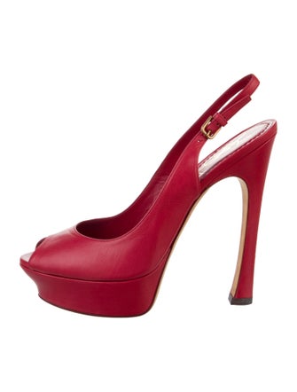 Yves Saint Laurent Leather Slingback Pumps