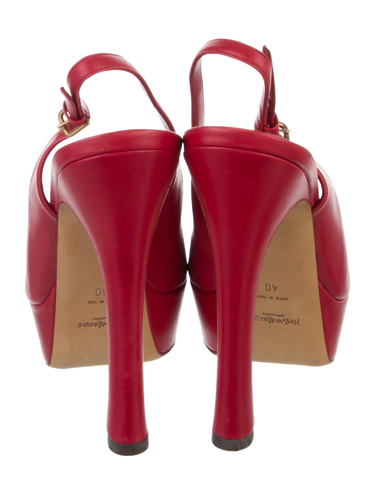 Yves Saint Laurent Leather Slingback Pumps