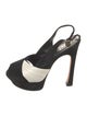 Yves Saint Laurent Suede Leather Trim Embellishment Slingback Sandals
