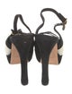 Yves Saint Laurent Suede Leather Trim Embellishment Slingback Sandals