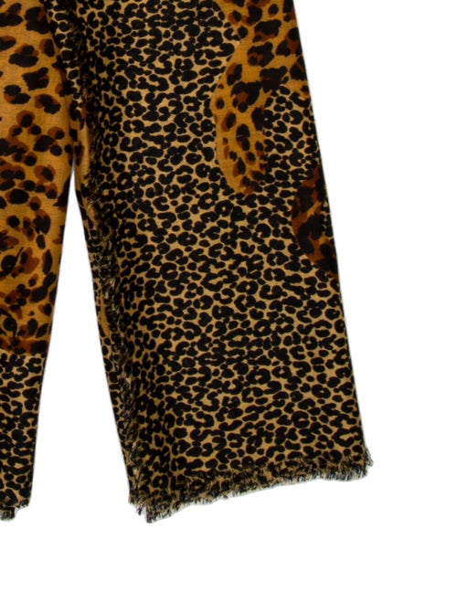 Yves Saint Laurent Wool Animal Print Scarf