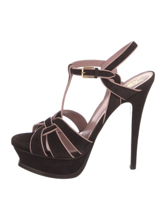 Yves Saint Laurent Leather T-Strap Sandals