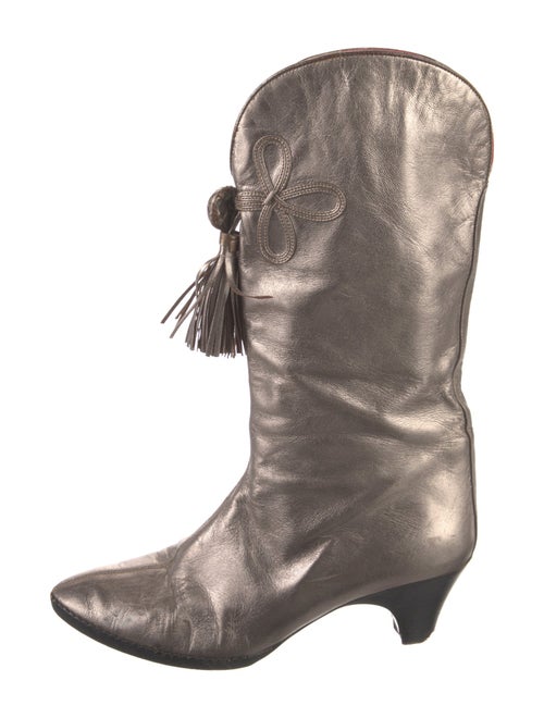 Yves Saint Laurent Leather Lace-Up Boots