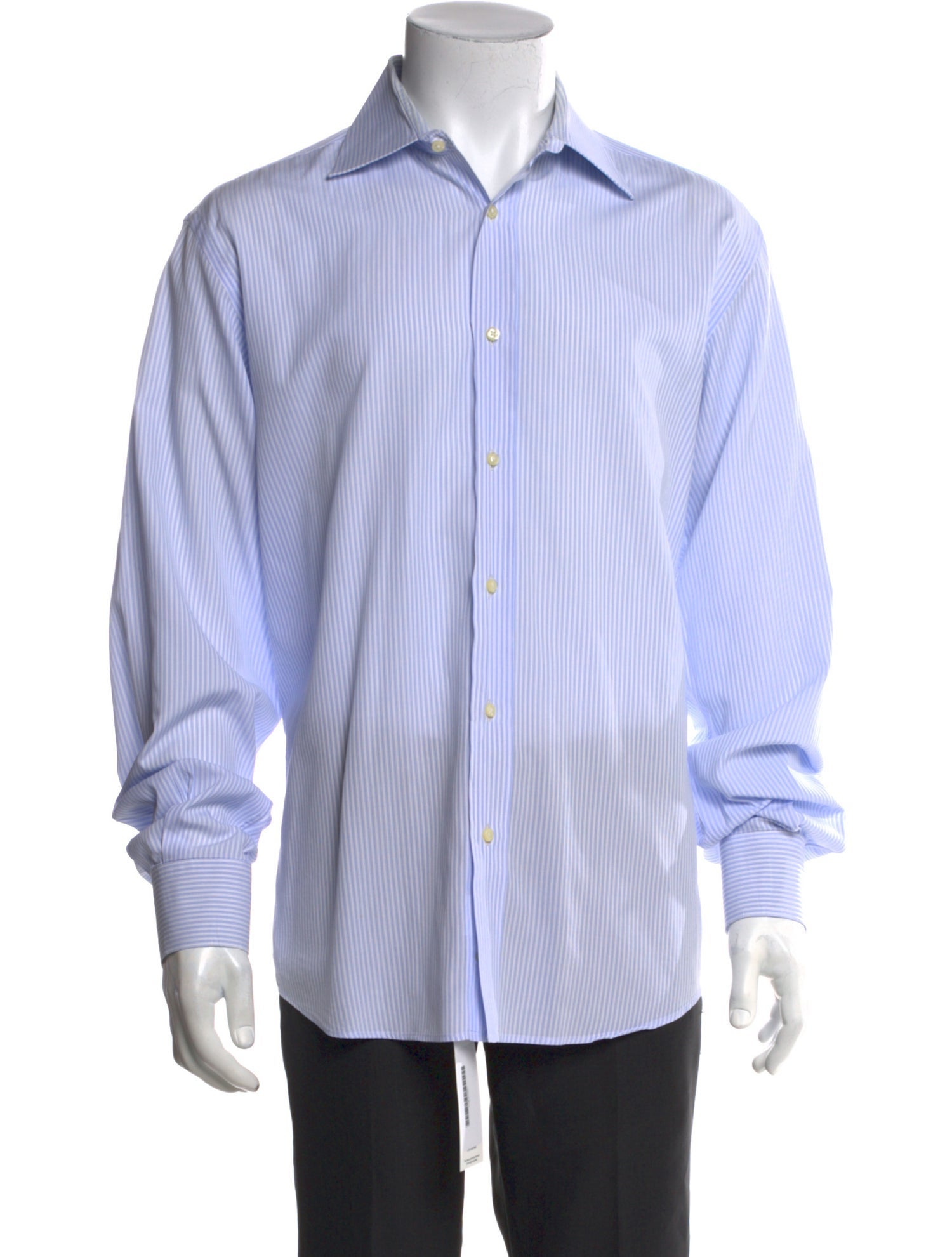 Yves Saint Laurent Striped Long Sleeve Dress Shirt