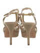 Yves Saint Laurent Suede Glitter Accents T-Strap Sandals