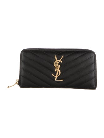 Saint Laurent YSL Monogram Large Zip Signature Logo Continental Wallet