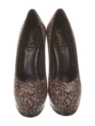 Yves Saint Laurent Rive Gauche Python Animal Print Pumps