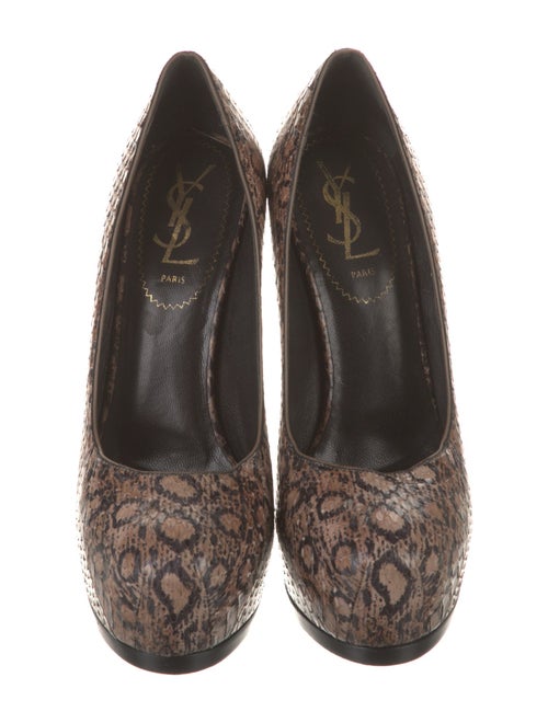 Yves Saint Laurent Rive Gauche Python Animal Print Pumps