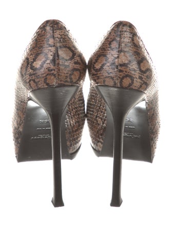 Yves Saint Laurent Rive Gauche Python Animal Print Pumps