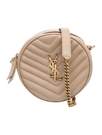 Saint Laurent Chevron Monogram Matelasse Vinyle Round