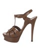 Yves Saint Laurent Patent Leather T-Strap Sandals