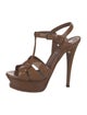 Yves Saint Laurent Patent Leather T-Strap Sandals