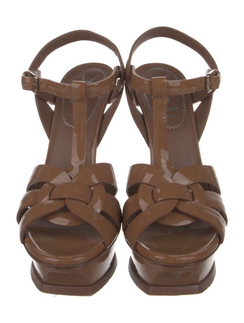 Yves Saint Laurent Patent Leather T-Strap Sandals