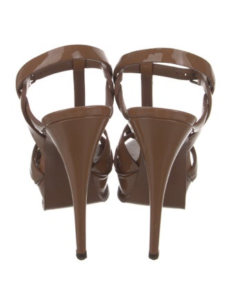 Yves Saint Laurent Patent Leather T-Strap Sandals
