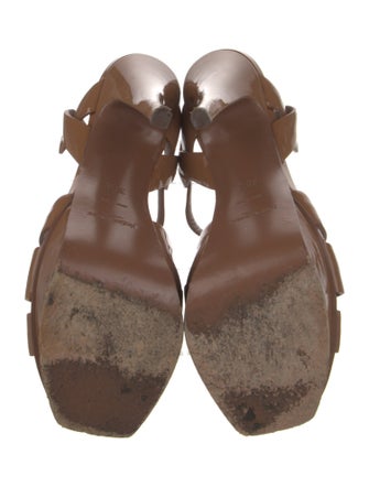 Yves Saint Laurent Patent Leather T-Strap Sandals