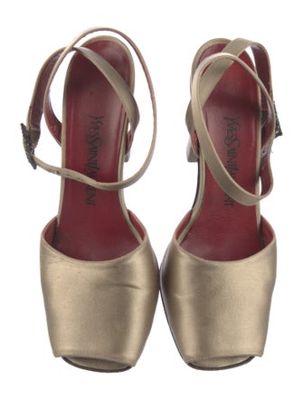 Yves Saint Laurent Satin Crystal Embellishments D'Orsay Pumps
