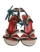 Yves Saint Laurent Rive Gauche Leather Scalloped Accent Slingback Sandals