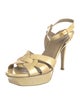 Yves Saint Laurent Rive Gauche Patent Leather Slingback Sandals