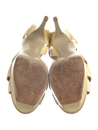 Yves Saint Laurent Rive Gauche Patent Leather Slingback Sandals