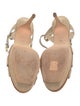 Yves Saint Laurent Suede Glitter Accents T-Strap Sandals