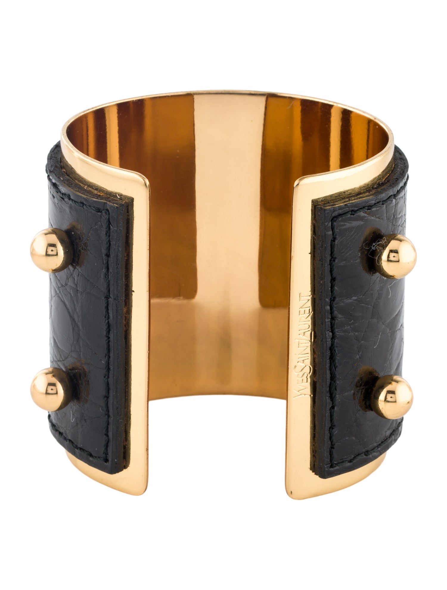 Yves Saint Laurent Leather Cuff Bracelet