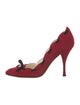 Yves Saint Laurent Suede Bow Accents D'Orsay Pumps