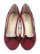 Yves Saint Laurent Suede Bow Accents D'Orsay Pumps