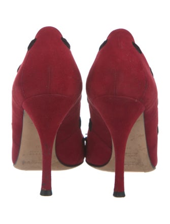 Yves Saint Laurent Suede Bow Accents D'Orsay Pumps