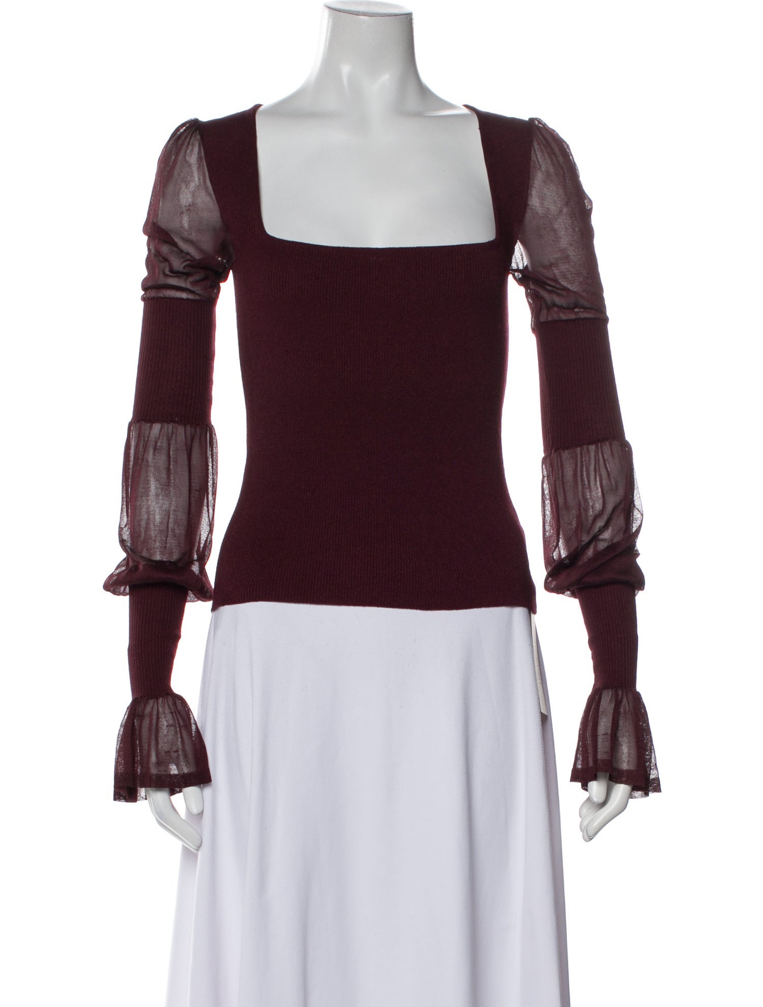 Yves Saint Laurent Silk Square Neckline Sweater