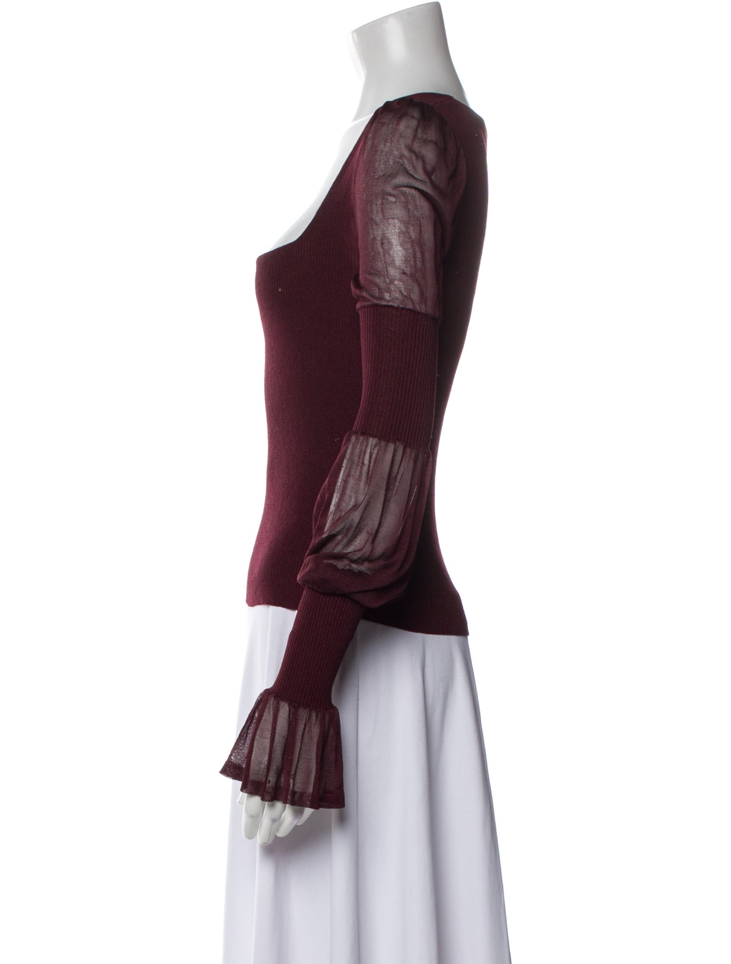 Yves Saint Laurent Silk Square Neckline Sweater