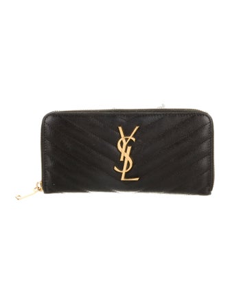 Saint Laurent Leather Printed Continental Wallet