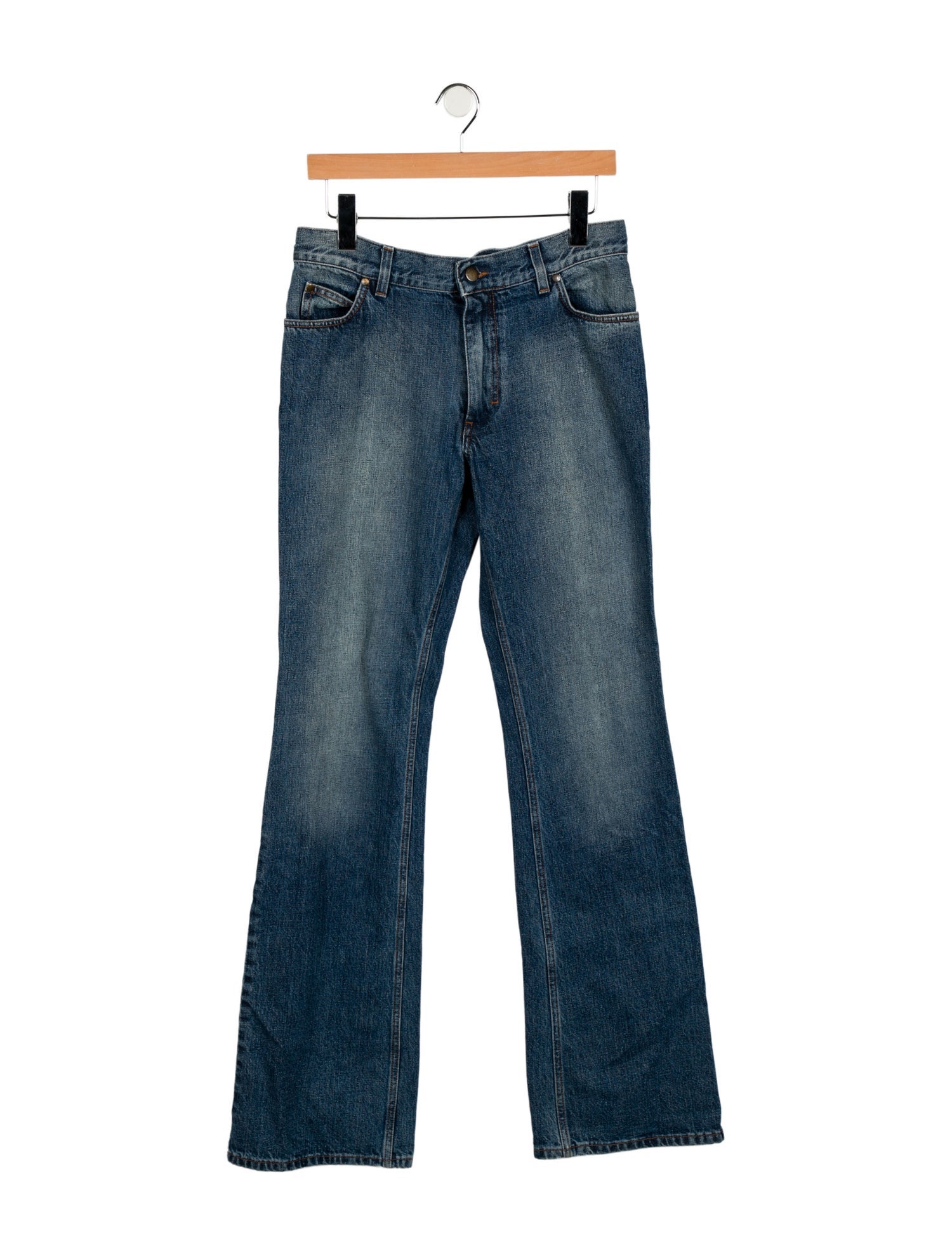 Yves Saint Laurent Mid-Rise Wide Leg Jeans