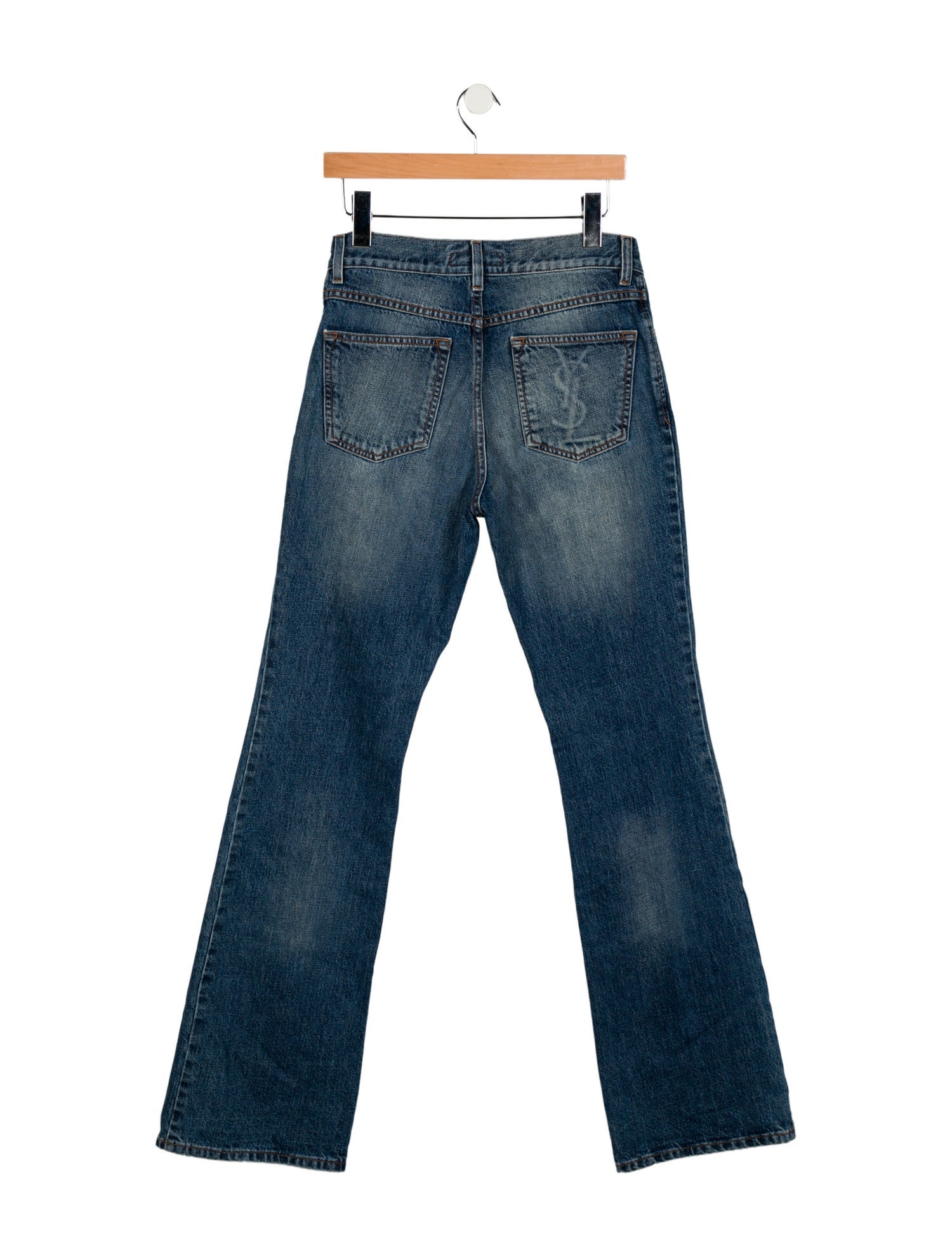 Yves Saint Laurent Mid-Rise Wide Leg Jeans