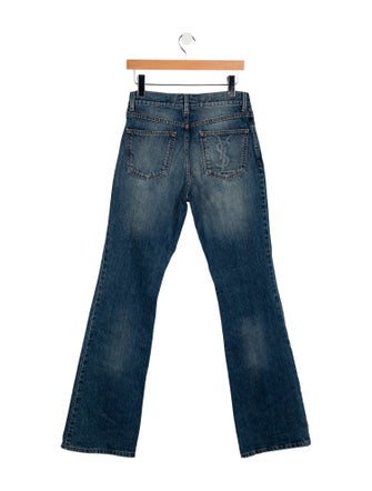 Yves Saint Laurent Mid-Rise Wide Leg Jeans