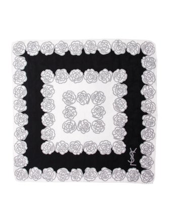 Yves Saint Laurent Silk Floral Print Scarf
