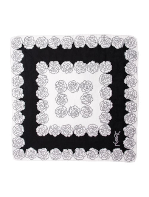 Yves Saint Laurent Silk Floral Print Scarf
