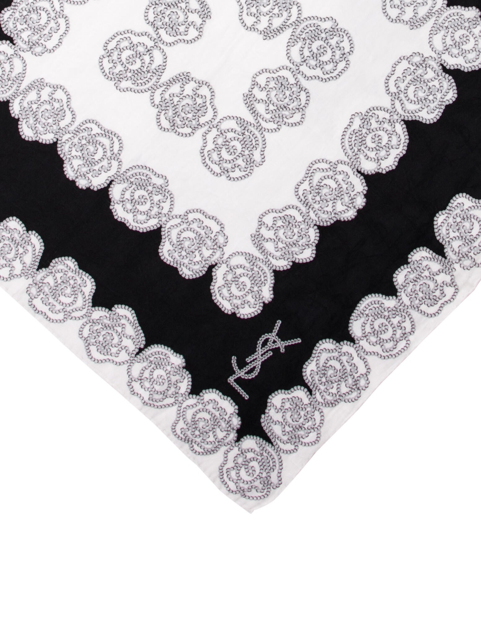 Yves Saint Laurent Silk Floral Print Scarf