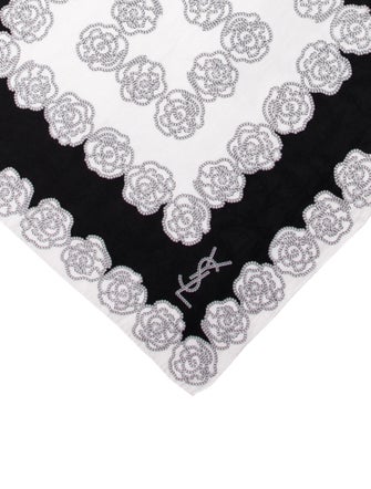 Yves Saint Laurent Silk Floral Print Scarf