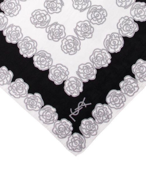 Yves Saint Laurent Silk Floral Print Scarf