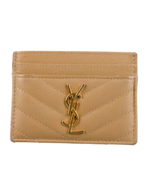 Yves Saint Laurent Grain De Poudre Matelasse Chevron Monogram Chevron Card Holder