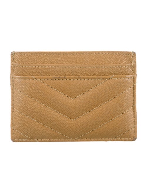Yves Saint Laurent Grain De Poudre Matelasse Chevron Monogram Chevron Card Holder