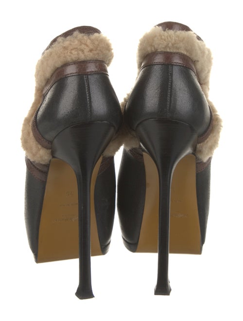 Yves Saint Laurent Rive Gauche Leather Colorblock Pattern Lace-Up Boots