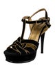 Yves Saint Laurent Suede T-Strap Sandals