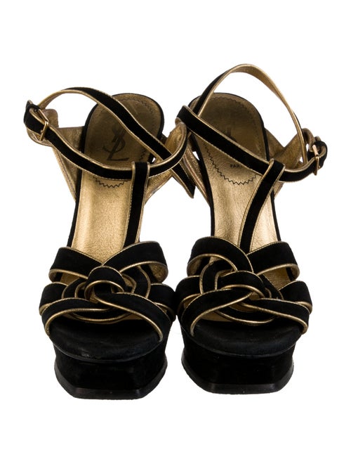 Yves Saint Laurent Suede T-Strap Sandals
