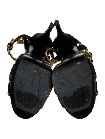 Yves Saint Laurent Suede T-Strap Sandals