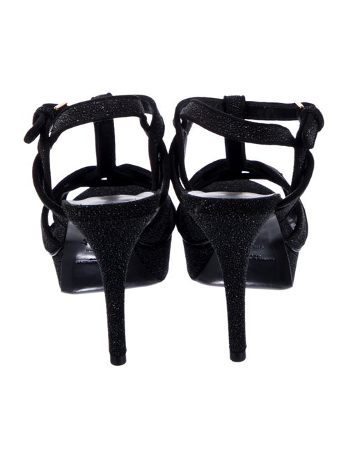 Saint Laurent Glitter Glitter Accents T-Strap Sandals