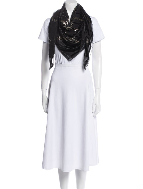 Yves Saint Laurent Wool Plaid Print Scarf