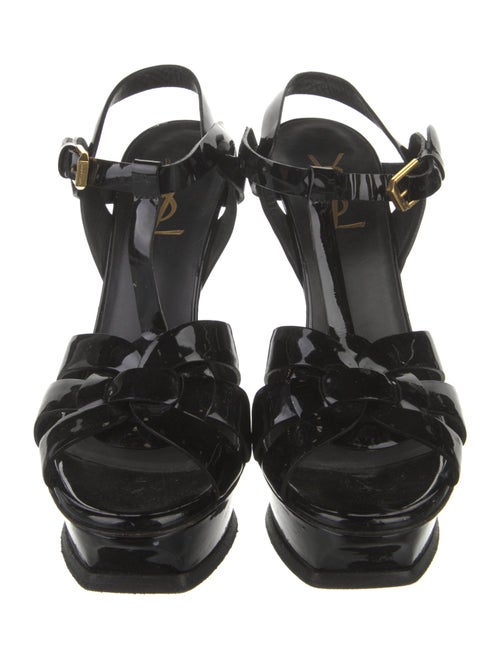 Yves Saint Laurent Patent Leather T-Strap Sandals