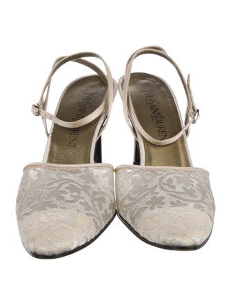 Yves Saint Laurent Lace Slingback Pumps